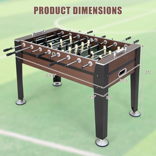 Goplus 54" Foosball Table for Adults, Full Sized Game Tables with 2 Balls, Wood Arcade Soccer Table Game for Indoor Game Room Family Night