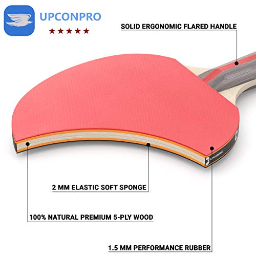 Professional Ping Pong Paddle Set - 2 Pack Premium Table Tennis Racket Set, 3 Professional Game Balls, Training Recreational Racquet Kit, Durable Handle Sturdy Rubber, Portable Carry Case Bag | table tennis balls, ping pong paddle case, indoor recreationa