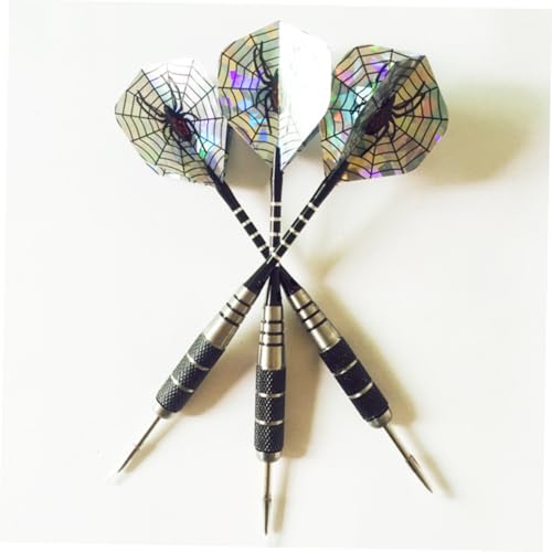 Happyyami 3pcs Professional Aluminum Rod Needle Tip Darts with Spider Pattern Tail Wings Flights for Sports Events and Comfortable for Indoor Outdoor Leisure Use
