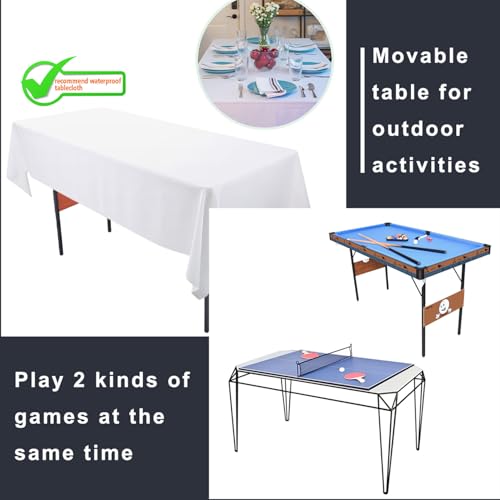 DRM 55Inch Multi Function 3 in 1 Combo Game Table, Folding Pool Table/Billiard Table, Hockey Table, Table Tennis Table with All Accessories