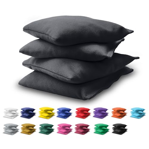 GoSports Cornhole Bean Bags Set of 4-16 Colors Available - Regulation All Weather, Mix and Match - color: Dark Gray