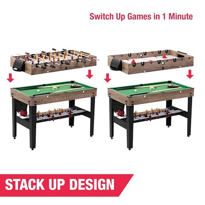 MD Sports Combination Games Multiple Styles Arcade Collection, Billiards, Ping Pong, Hockey, Basketball and Foosball Combination Kit Comes with All The Basics - style: 48 In. Combo (3-in-1)