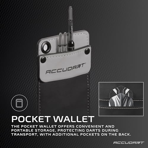 Accudart Soft Tip Dart Set 4.0 – Tungsteel Barrels, Round‑Groove Grip, Polycarbonate Shafts, Standard Flights, Pocket Wallet Storage – Ideal for Electronic Dartboards