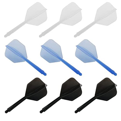 Integrated Dart Flight and Shafts 9PCS Nylon Plastic Integrated Dart Shaft and Flights Tip Darts Set White Black and Blue