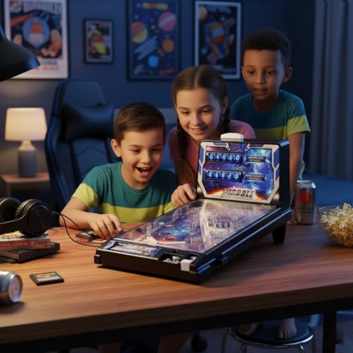 Tabletop Arcade Pinball, Pinball Game with Lights & Sounds, Classic Tabletop Game, Parent Child Interactive, Ball Shooting Adults-Kids 3+
