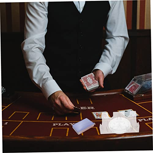 Dual Deck Plastic Card Holder Tray Rotating Card Storage for Adults and Compact Design for Home Games