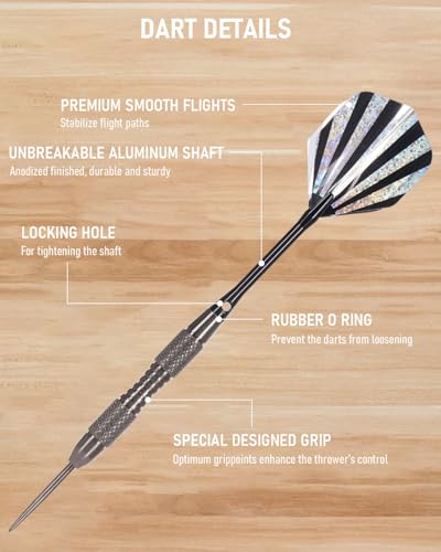 Sisal Dart Board Cabinet Sets, Decorative Dart Boards for Adults [6*Steel Darts] - Wooden Dartboard Cabinet with Integrated Scoreboard for Family Game Rooms - Retro Case