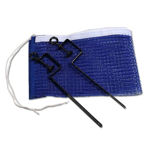 Gym Playing 2 Iron Stand Training Competition Outdoor Replacement Table Tennis Net Set Portable Foldable Sport Supplies(Blue)
