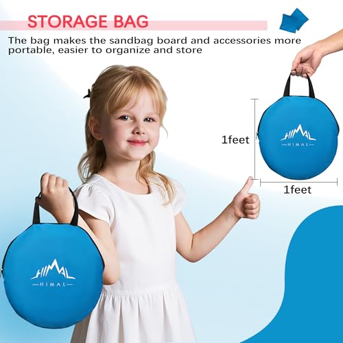 Himal Collapsible Portable Cornhole Game Boards 10 Bean Bags Cornhole Set Tic Tac Toe Game 2 Games on 1 Board (2 x 1-feet)