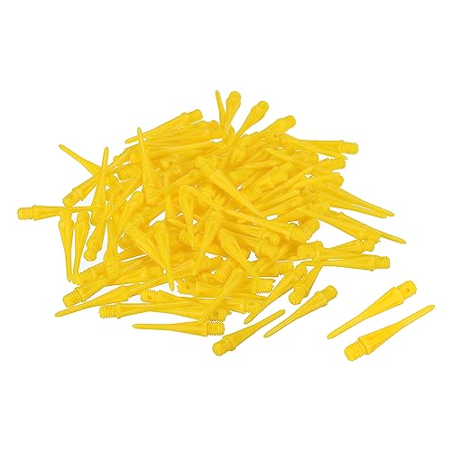 PATIKIL Plastic Dart Tips, 2BA Thread Soft Dart Tips Replacement Plastic Tip Soft Tip Dart Accessories - color: Yellow