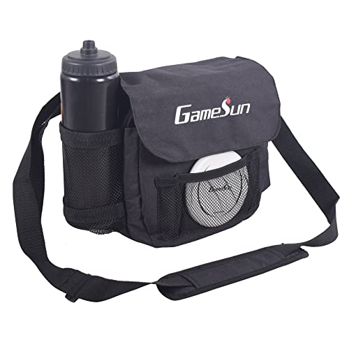 DISC Golf Set-Includes 1pc Heavy Duty Nylon Carry Bag, 2pcs Drivers, 2pcs Mid-Ranges, 2pcs Putters, 1pc Mini Disc Marker, 1pc 12”x12” Embroider Logo Black Towel and 1pc Gift Color Box - color: Black