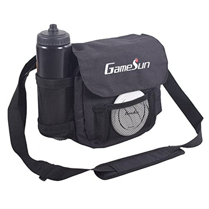 DISC Golf Set-Includes 1pc Heavy Duty Nylon Carry Bag, 2pcs Drivers, 2pcs Mid-Ranges, 2pcs Putters, 1pc Mini Disc Marker, 1pc 12”x12” Embroider Logo Black Towel and 1pc Gift Color Box - color: Black