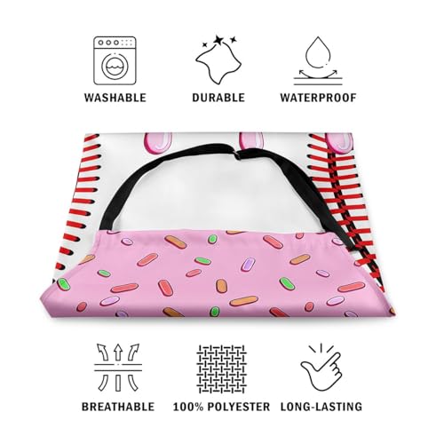 Castle Fairy Ice Cream Drip Baseball Kids Kitchen Apron - color: Trendy Pink