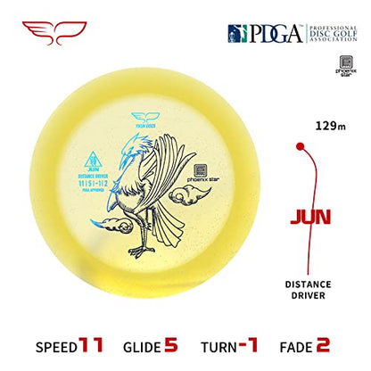 Yikun Disc Golf Driver | Professional PDGA Approved Golf | Phoenix Star Distance Driver | 165-175g | Fairway Golf Disc Perfect for Outdoor Games and Competition - color: yellow