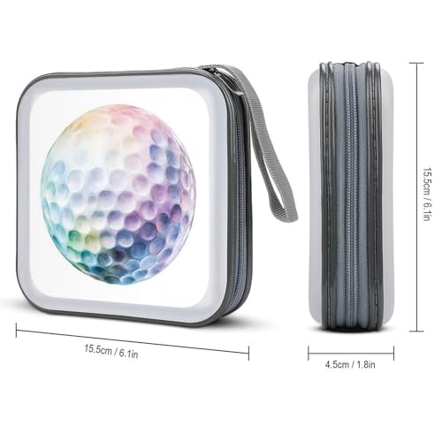 Cute Water Color Golf Ball CD Case DVD Storage Case Portable for Car Home Travel