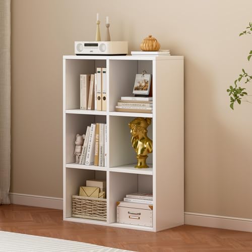 OSCHF 6-Cube Storage Shelf Bookcase, Warm White - color: Warm White, size: 6-Cube
