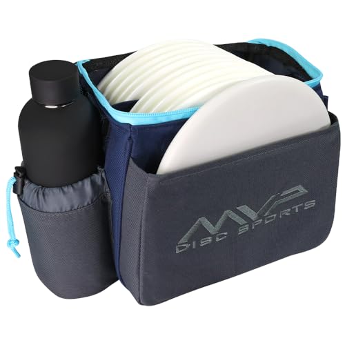 MVP Disc Sports Cell Disc Golf Starter Bag (Choose Your Favorite Color) - color: Dark Gray/Sky Blue