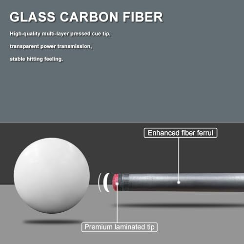 HomeSeason 58inch Carbon Fiber Pool Cue Stick with Screw-in Extension and Leather Case, 18oz Low Deflection Professional Cue Stick for Billiards, 13mm Tip - color: 18oz/Wine Red