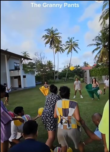Granny Pants Yard Game with Balls Freaky Wonder Pant Giant Back Yard Outdoor Toss and Catch Ball Game Adults Family Garden Lawn Backyard Play Fun Games Summer Beach Party Camping Activities - color: Green