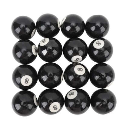 Keenso Billiard Black Eight Ball Set, 16 Pcs 2.3 Inch Pool Eight Ball Resin Billiard 8 Balls