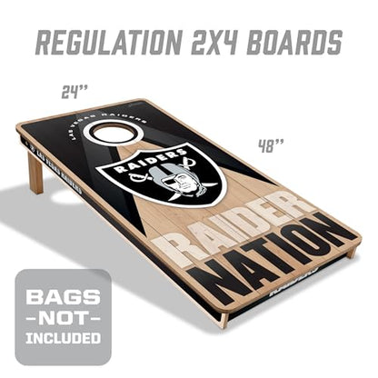 YouTheFan NFL 2' x 4' Slogan Series Professional Wood Cornhole Game - color: Las Vegas Raiders