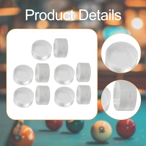 10 Pieces Break Jump Clear Cue Tip Billiard Pool Cue Tip Hard Professional Replacement for Player Billiard Beginners Snooker - color: clear