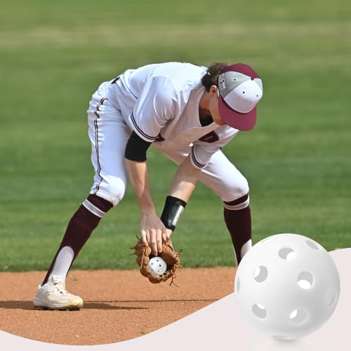 Lunmon 36 Pcs Practice Baseball 42mm Small Training Balls Plastic Hollow Softballs Golf Balls with a Drawstring Bag for Backyard Hitting Batting Training Indoor Outdoor Use - color: White