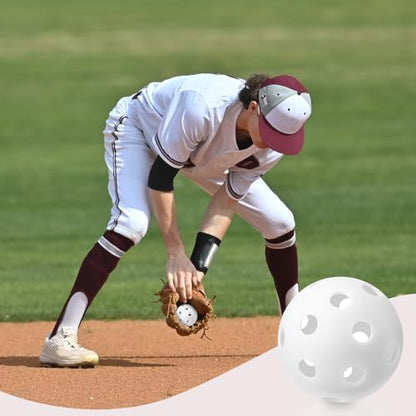 Lunmon 36 Pcs Practice Baseball 42mm Small Training Balls Plastic Hollow Softballs Golf Balls with a Drawstring Bag for Backyard Hitting Batting Training Indoor Outdoor Use - color: White