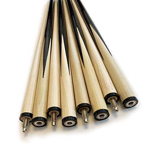 Pool Sticks 2-Piece 58 Inch Wooden Billiard Cue Hard Wood Pool Cues 19-21 oz Economic Cues Good for House and Bar Use American Pool Game Practice Cues for Begginer Starters, Set of 4