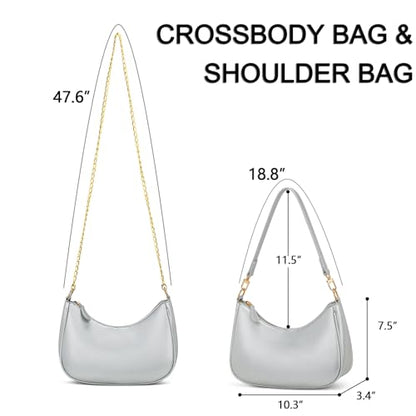 KKXIU Shoulder Bag for Women Cute Hobo Purses and Handbags Retro Clutch Underarm Purse | Cute - color: Silver