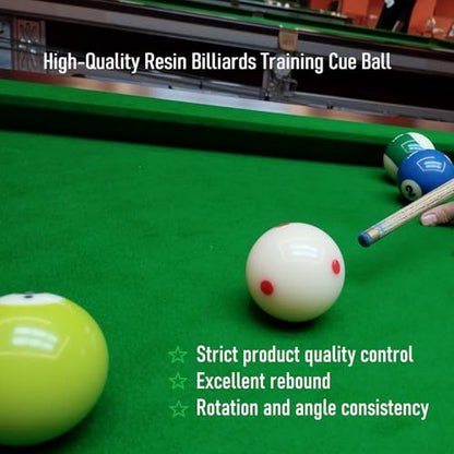 Pro-Cup Pool Cue Ball 2 1/4" 6 Red Dots AAA-Grade Regulation Size Billiard Training Cue Ball (2 Pack)