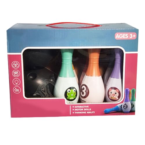 ciciglow Kids Bowling Set Enhance Coordination Skills Improve Motor Abilities Indoor Activity for Children, Plastic Material