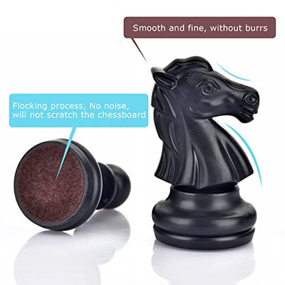 Chess Pieces Only, Magnetic Plastic Chessman Set for Replacement of Missing Pieces, Include Storage Bag (1.96” King - Small)