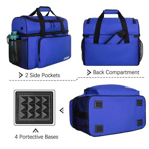 Goloni 2 Balls Bowling Bag with Ball Holder - Fits Bowling Shoes Up to Mens Size 16 and Accessories - color: Blue