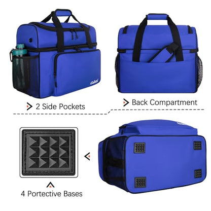 Goloni 2 Balls Bowling Bag with Ball Holder - Fits Bowling Shoes Up to Mens Size 16 and Accessories - color: Blue