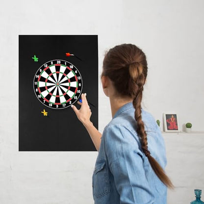 Dart Board Wall Protectors, Black Felt Wall Tiles Cork Dartboard Backing Wall Protector, 36" H X 25" W X 0.5" Square Dartboard Alternative Dart Accessories