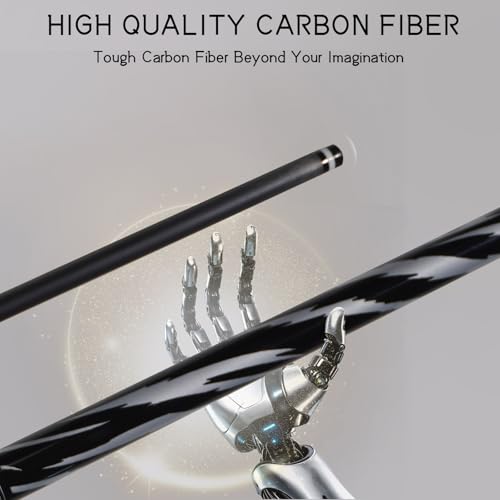 58" 19-20oz 2-Piece Carbon Pool Cue Stick 11.8mm Tip Billiard Carbon Fiber Clue, Billiard Supplies 1/2 Joint Handmade Straight Fit Ball/Black Eight, Nine Balls 19-20oz (Play Cue) - color: Black