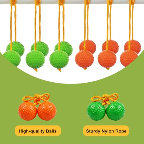 12 Pack Ladder Balls Ladder Toss Balls Ladder Ball Replacement Balls with Storage Bag for Toss Match (red Blue Orange Green)