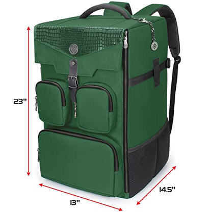 ENHANCE Collector's Edition Board Game Backpack - Reinforced Rigid Board Game Storage with Padded Shoulder Straps, Carrying Handle, and Accessories Pockets for Dice, Card Games, More (Dragon Green)