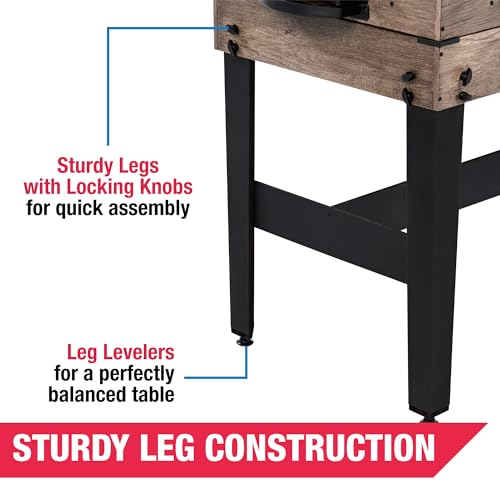 3-in-1 Combo Game Table - Air Hockey, Billiards, & Foosball with Adjustable Legs, Accessories Included, Black