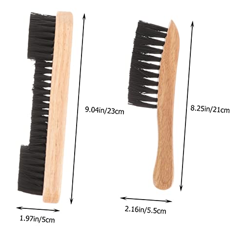Happyyami 2pcs Wooden Pool Table Brush Set Billiard Cleaner for Dust Removal Includes Brush Rail Cleaner Essential Billiards Accessory for Club Home Use