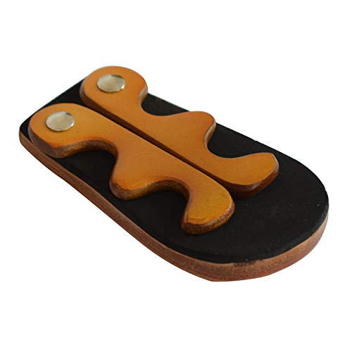 CROWN ME Weighted 4-Cue Leather pool cue holder - color: Leather color