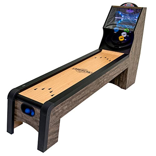 American Legend 9’ Arcade Speedball Game with Electronic Scoring, Automatic Ball Return, LED Lighting & 4 Game Balls, Walnut Finish