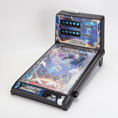 Mini Pinball Machine - Tabletop Pinball Game for Adults, Home Arcade with Light, Desktop Ball Shooting Toy - Pinball Gifts (Plug-in Version)