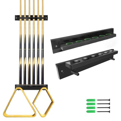 Pool Cue Rack Wall Mounted Rack Billiard Cue Wall Rack Cue Rest Cue Stick Holder for Pool Cue Set