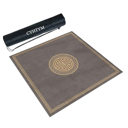 Square Mahjong Mat with Black Carrying Bag, Thick Anti Slip Tablecloth, Table Pad for Mahjong Poker and Tile Game(Gray2,70CM/27.5") - color: Gray2, size: 70CM/27.5"