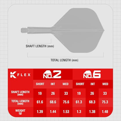 Target Darts Star Wars R2-D2 K Flex Integrated Dart Flights & Shafts | R2D2 Pack of 3 K-Flex, No.2 & No.6 | Short, Intermediate & Medium Disney Kflex Accessories - size: Medium (33mm), style: No.2