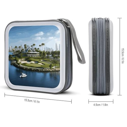 Golf Yacht Club DVD Case Large Storage Disc Wallet Bag Portable CD Case Holder 40 Capacity Hard Plastic Disc Cases Storage Binder DVD Case Wallet for Car Home Office Travel
