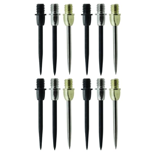 TAODAN 12PCS 37mm/1.46inch Long Dart Converter Steel Converter Dart Accessory Dart Steel Tip Conversion Points Metal Tip Dart Replacement Tip 2BA Hard Interchangeable Dart Steel Needle