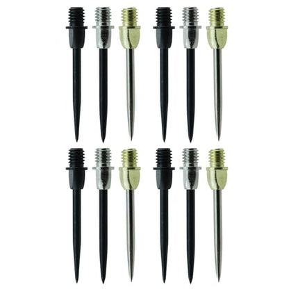 TAODAN 12PCS 37mm/1.46inch Long Dart Converter Steel Converter Dart Accessory Dart Steel Tip Conversion Points Metal Tip Dart Replacement Tip 2BA Hard Interchangeable Dart Steel Needle